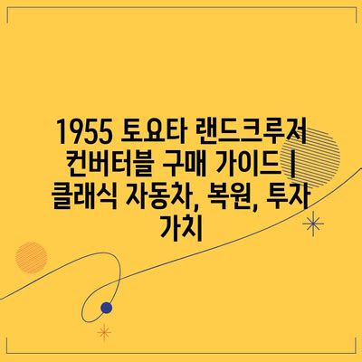 클래식 자동차 69: 투자 가치 분석